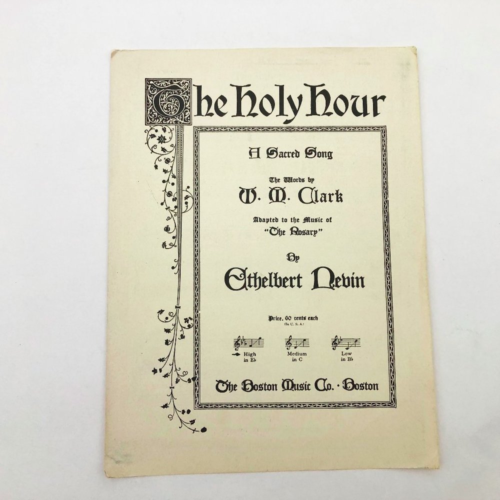 Vintage 1922 THE HOLY HOUR FAITH SHEET MUSIC INSPIRATIONAL 6 pages